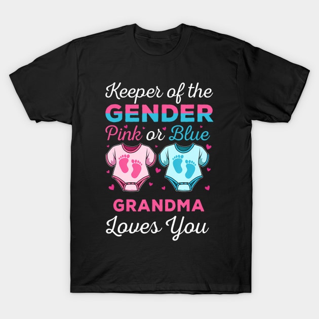 Keeper Of The Gender Grandma Loves You Baby Shower Family T-Shirt by deptrai0023